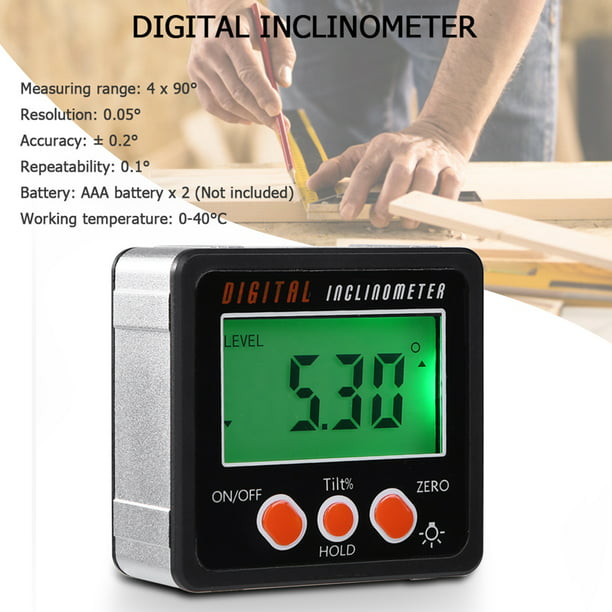 Battery NOT Included Inclinometer Angle Meter Level Finder Gauge Ruler Tool Digital Protractor 